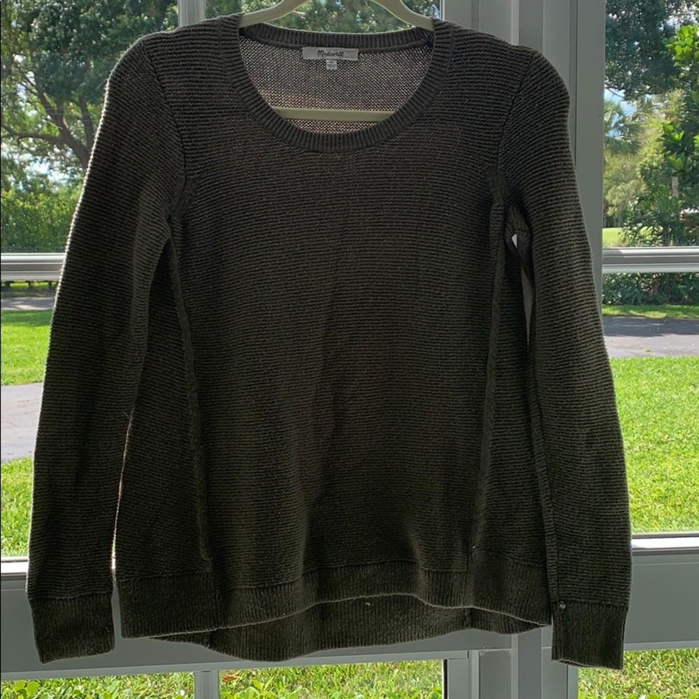 Madewell gray/army green sweater
